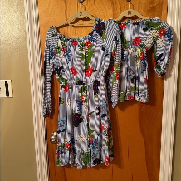 PopReal Mommy and Me Maxi Dresses Casual Floral Printed Long Sleeve dresses. - Picture 2 of 7